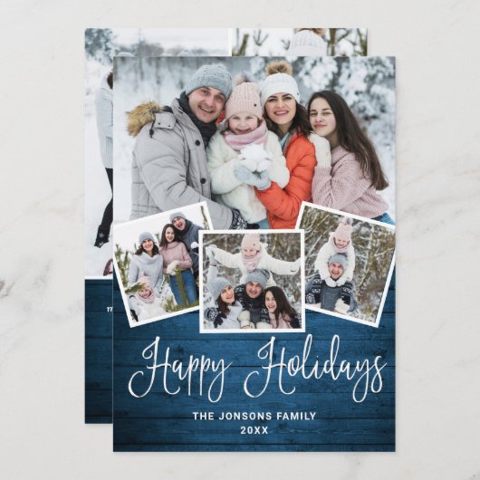 7 FOTO Weihnachten Rustikal Blauer Wald Gruß (Vorne/Hinten)