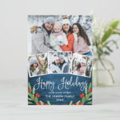 7 FOTO Weihnachten Rustikal Blauer Wald Gruß (Stehend Vorderseite)