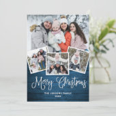 7 FOTO Weihnachten Rustikal Blauer Wald Gruß (Stehend Vorderseite)