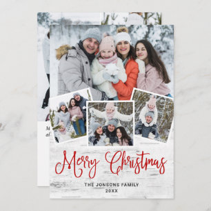 7 FOTO Weihnachten Rustikale Birch Bark Gruß