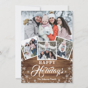 7 FOTO Weihnachten Rustikale Holz-Grußkarte