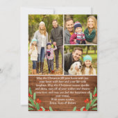 7 FOTO Weihnachten Rustikales Braun Holz Gruß (Rückseite)