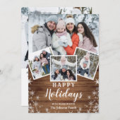 7 FOTO Weihnachten Rustikales Holz Gruß (Vorne/Hinten)