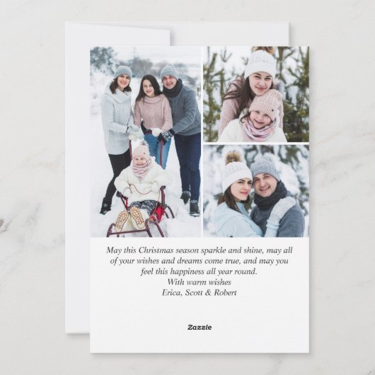 7 FOTO Weihnachten Rustikales Holz Gruß (Rückseite)