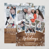 7 FOTO Weihnachten Rustikales Holz Gruß (Vorne/Hinten)