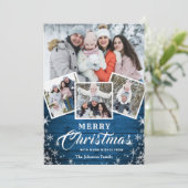 7 FOTO Weihnachten Rustikales Holz Gruß (Stehend Vorderseite)