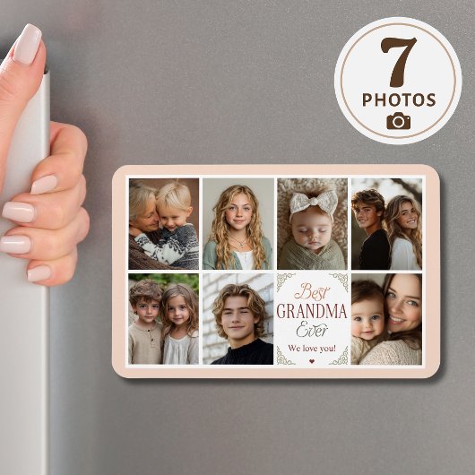 7 FotoCollage Beste Oma je Magnet