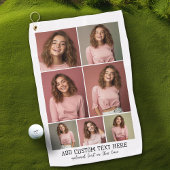 7 FotoCollage - Moderne Minimal Schwarz und Weiß Golfhandtuch