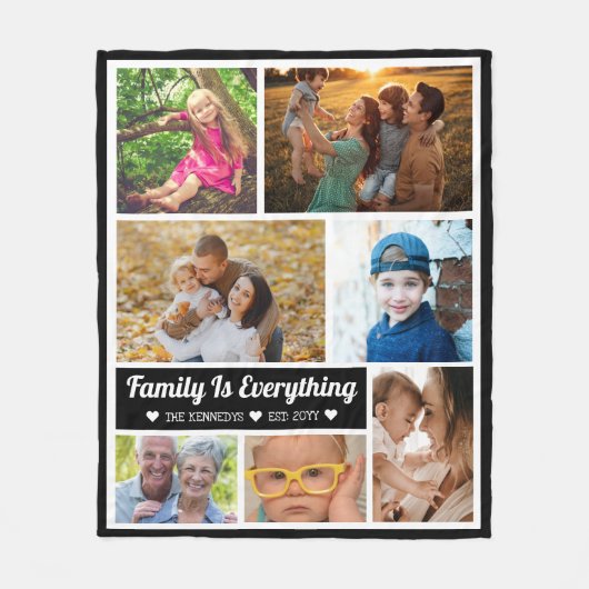 7 Fotokollektion Familie ist alles Angebot Fleecedecke (Vorderseite)