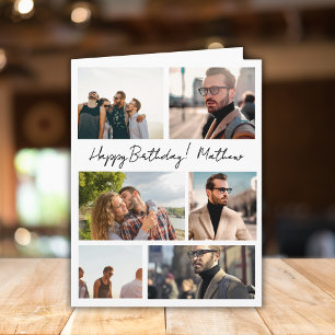 7 Fotos Collage Friends Familienname Geburtstag Karte