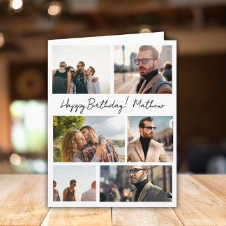 7 Fotos Collage Friends Familienname Geburtstag Karte