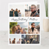 7 Fotos Collage Friends Familienname Geburtstag Karte (Vorderseite)