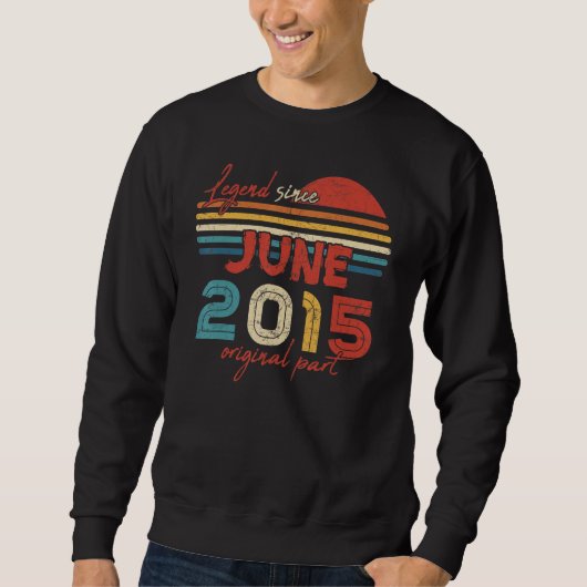 7 Geburtsdatum seit Juni 2015 Original Teil Sweatshirt (Vorderseite)