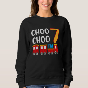 7. Geburtstag 7 Jahre Alter Zug Wagenbahn Eisenbah Sweatshirt