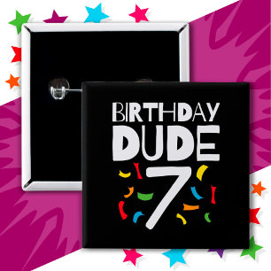 7. Geburtstag 7 Jahre Junge Party Geburtstag Typ 7 Button