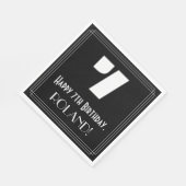 7. Geburtstag: Art Deco Inspiriert Look "7" + Name Serviette (Ecke)