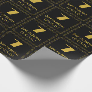 7. Geburtstag – Art Deco inspiriertes Aussehen "7" Geschenkpapier