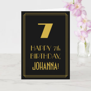 7. Geburtstag – Art Deco inspiriertes Aussehen "7" Karte