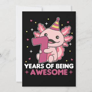 7. Geburtstag Axolotl Siebenjähriges Sweet Axolotl Einladung