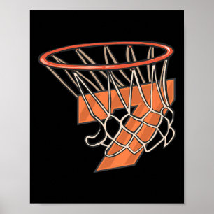 7. Geburtstag Basketball 7 Jahre Altes Kind von Bi Poster