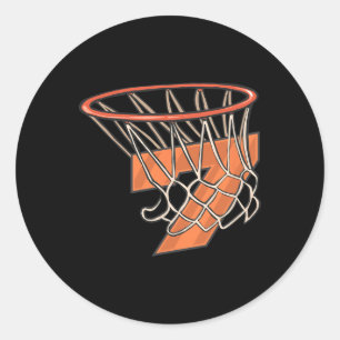7. Geburtstag Basketball 7 Jahre Altes Kind von Bi Runder Aufkleber