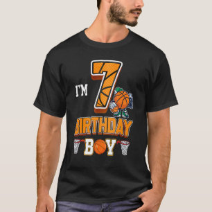 7. Geburtstag Basketball Boy 7 Jährige Kinder T-Shirt