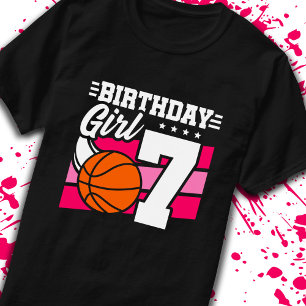 7. Geburtstag Basketball Geburtstag 7 Jahr Altes M T-Shirt