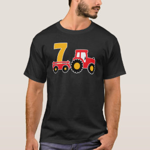 7. Geburtstag Bauernhof Traktor Thema Bauer Junge  T-Shirt