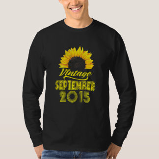 7. Geburtstag Bekleidung Sonnenblume Vintag 2. Sep T-Shirt
