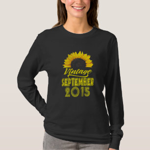 7. Geburtstag Bekleidung Sonnenblume Vintag 2. Sep T-Shirt
