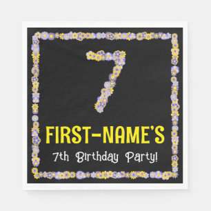 7. Geburtstag: Blumennummer, Individuelle Name, Bl Serviette