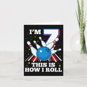 7. Geburtstag Bowling ich bin 7 So Roll Funn Karte