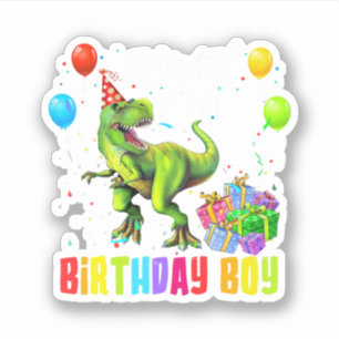 7. Geburtstag Boy Dinosaur T Rex Aufkleber