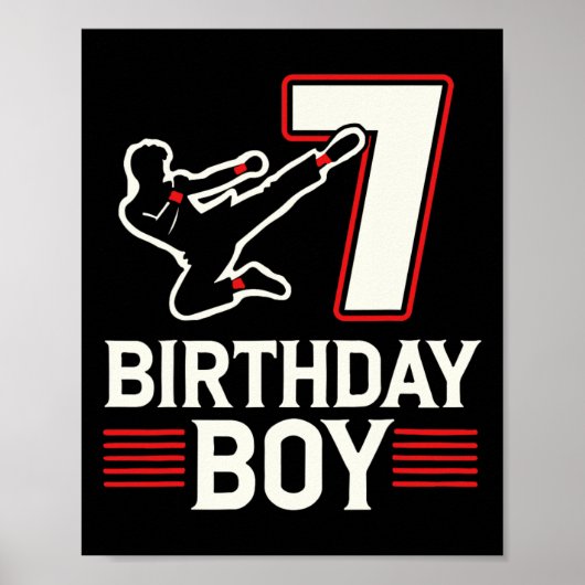 7 Geburtstag Boy Karate Sieben Jahr alt Poster (Vorne)