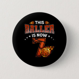 7. Geburtstag Boys Basketball Spieler Geschenke 7 Button