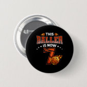 7. Geburtstag Boys Basketball Spieler Geschenke 7 Button (Vorne & Hinten)