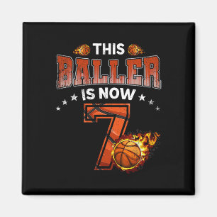 7. Geburtstag Boys Basketball Spieler Geschenke 7  Magnet