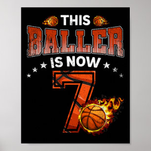 7. Geburtstag Boys Basketball Spieler Geschenke 7 Poster