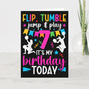 7. Geburtstag Cheerleader Sieben Jahre alte Cheerl Karte