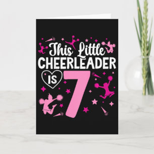7. Geburtstag Cheerleading Mädchen Sieben Jahre al Karte
