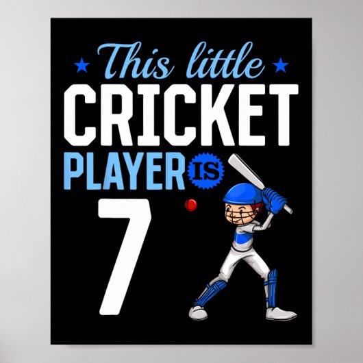 7. Geburtstag Cricket-Spieler  Poster (Vorne)