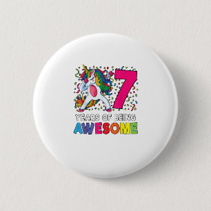 7. Geburtstag Dabbing Einhorn Party Geschenk 7 Jah Button