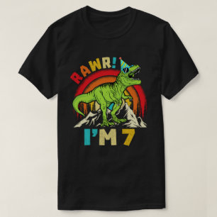 7. Geburtstag Dinosaurier T Rex Rawr Ich bin 7 für T-Shirt