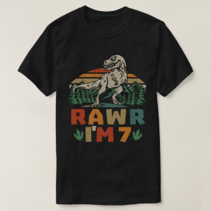 7. Geburtstag Dinosaurier T Rex Rawr Ich bin 7 für T-Shirt
