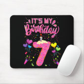 7. Geburtstag Donut glückliches 7-jähriges Mädchen Mousepad (Mit Mouse)