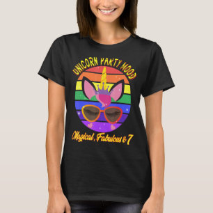 7. Geburtstag Einhorn Party Mood Magical Fabully A T-Shirt