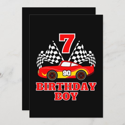 7. Geburtstag Einladung (Vorne/Hinten)