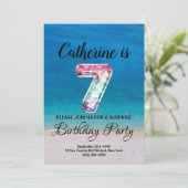 7. Geburtstag Einladung (Stehend Vorderseite)