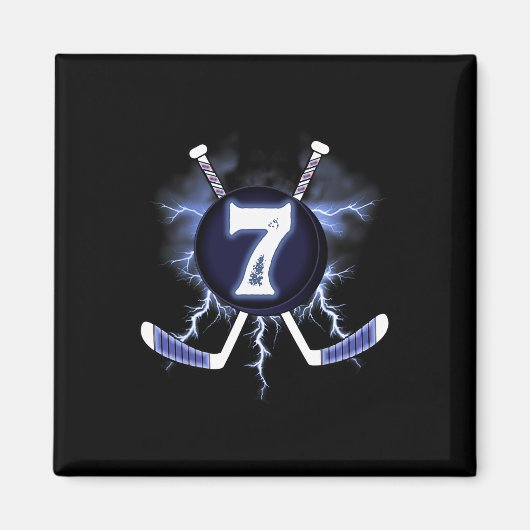 7. Geburtstag - Eishockey 7 Jahre alt Magnet (Vorne)