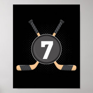 7. Geburtstag Eishockey 7 Jahre alt Thema Birthda Poster